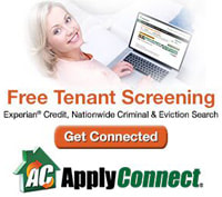 Apply Connect, Free Tenant Screening link, opens in a new window